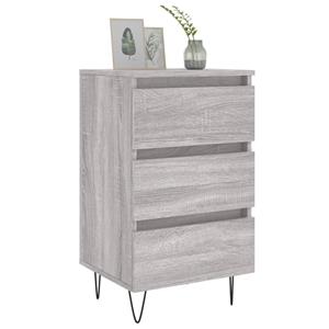 vidaXL Nachtkastje 40x35x69 cm bewerkt hout grijs sonoma eikenkleurig