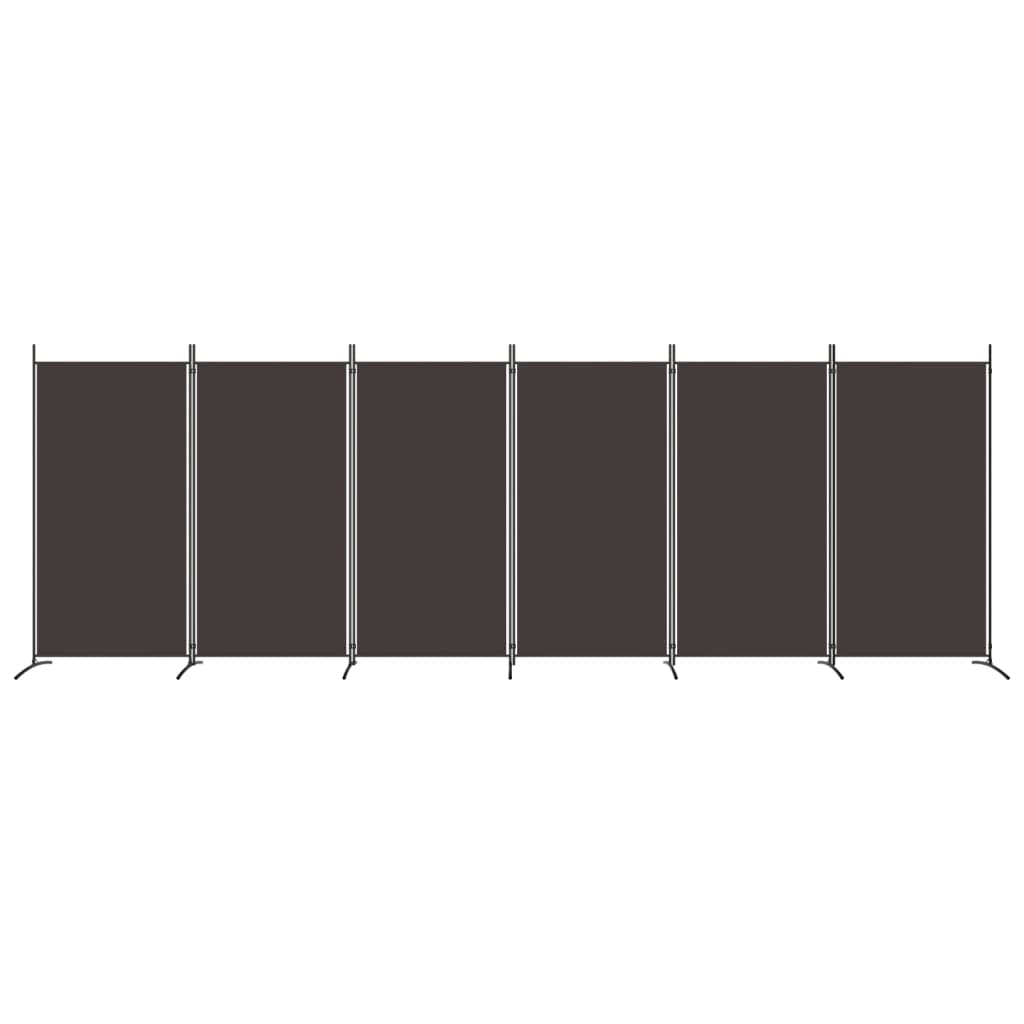 vidaXL Kamerscherm met 6 panelen 520x180 cm stof bruin