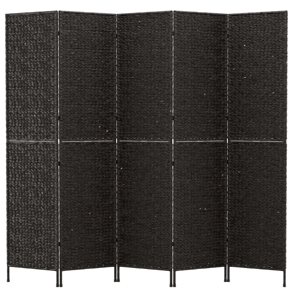 vidaXL Kamerscherm met 5 panelen 205x180 cm waterhyacint zwart