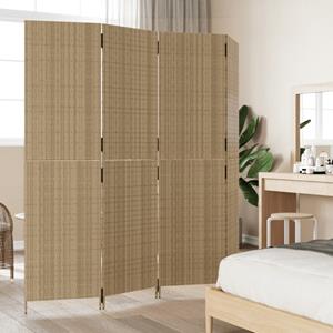 vidaXL Kamerscherm 4 panelen poly rattan beige