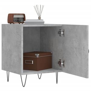 vidaXL Nachtkastjes 2 st 40x40x50 cm bewerkt hout betongrijs