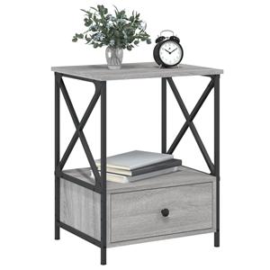 vidaXL Nachtkastje 50x41x65 cm bewerkt hout grijs sonoma eikenkleurig
