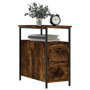 vidaXL Nachtkastje 30x60x60 cm bewerkt hout gerookt eikenkleurig