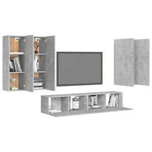 vidaXL 6-delige Tv-meubelset bewerkt hout betongrijs