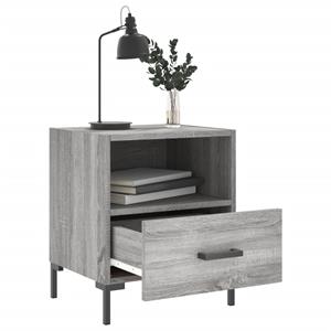vidaXL Nachtkastjes 2 st 40x35x47,5 cm bewerkt hout grijs sonoma eiken
