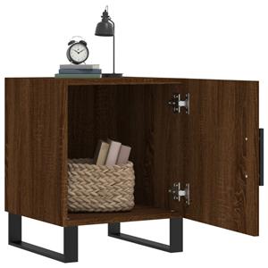 vidaXL Nachtkastjes 2 st 40x40x50 cm bewerkt hout bruin eikenkleur