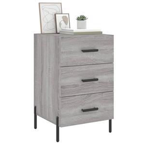 vidaXL Nachtkastje 40x40x66 cm bewerkt hout grijs sonoma eikenkleurig