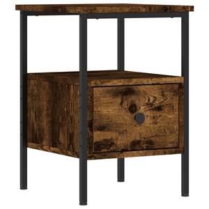 vidaXL Nachtkastjes 2 st 34x36x50 cm bewerkt hout gerookt eikenkleurig