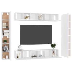vidaXL 10-delige Tv-meubelset bewerkt hout wit