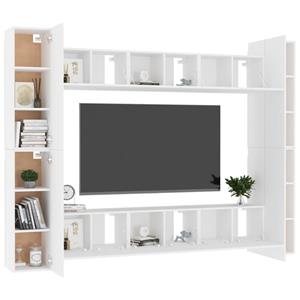 vidaXL 10-delige Tv-meubelset bewerkt hout wit