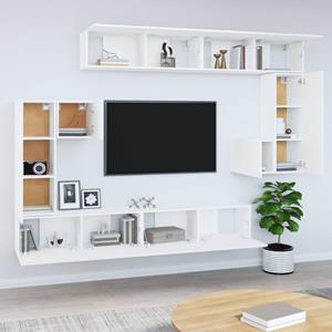 vidaXL Tv-wandmeubel bewerkt hout wit
