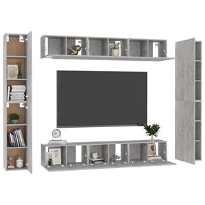 vidaXL 10-delige Tv-meubelset bewerkt hout betongrijs