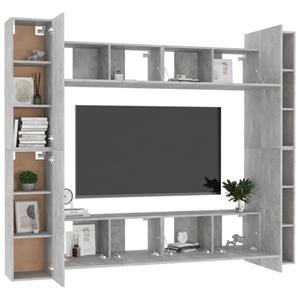 vidaXL 8-delige Tv-meubelset bewerkt hout betongrijs