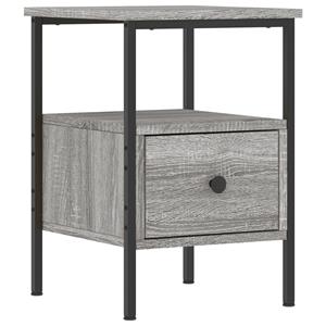 vidaXL Nachtkastjes 2 st 34x36x50 cm bewerkt hout grijs sonoma eiken
