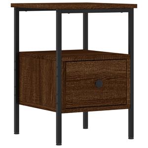 vidaXL Nachtkastjes 2 st 34x36x50 cm bewerkt hout bruin eikenkleur