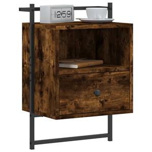 vidaXL Nachtkastjes 2 st wandgemonteerd 40x30x61 cm hout gerookt eiken