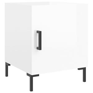 vidaXL Nachtkastjes 2 st 40x40x50 cm bewerkt hout hoogglans wit