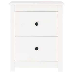 vidaXL Nachtkastje 50x35x61,5 cm massief grenenhout wit