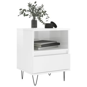 vidaXL Nachtkastjes 2 st 40x35x50 cm bewerkt hout hoogglans wit