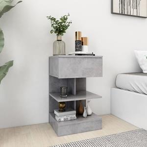 vidaXL Nachtkastjes 2 st 40x35x65 cm spaanplaat betongrijs
