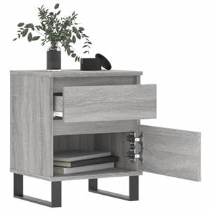 vidaXL Nachtkastjes 2 st 40x35x50 cm bewerkt hout grijs sonoma eiken