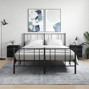vidaxl Nachtkastjes 2 st 40x35x50 cm bewerkt hout zwart