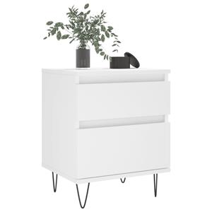 vidaXL Nachtkastjes 2 st 40x35x50 cm bewerkt hout wit