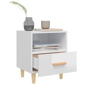 vidaXL Nachtkastjes 2 st 40x35x47 cm hoogglans wit