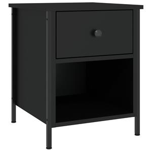vidaXL Nachtkastjes 2 st 40x42x50 cm bewerkt hout zwart