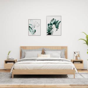 vidaXL Nachtkastjes met LED-verlichting 2 st 40x39x37 cm sonoma eiken
