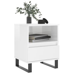 vidaXL Nachtkastjes 2 st 40x35x50 cm bewerkt hout hoogglans wit