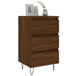vidaXL Nachtkastjes 2 st 40x35x69 cm bewerkt hout bruin eikenkleur
