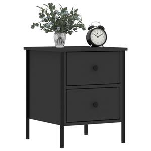 vidaXL Nachtkastjes 2 st 40x42x50 cm bewerkt hout zwart