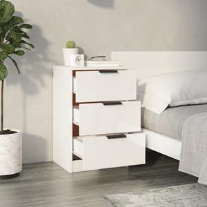 vidaXL Nachtkastjes 2 st 40x36x65 cm hoogglans wit