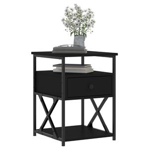 vidaXL Nachtkastjes 2 st 40x42x55 cm bewerkt hout zwart