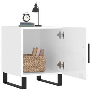 vidaXL Nachtkastjes 2 st 40x40x50 cm bewerkt hout hoogglans wit