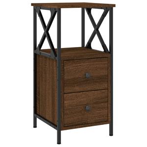 vidaXL Nachtkastjes 2 st 34x35,5x70 cm bewerkt hout bruin eikenkleur