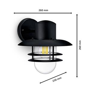 Philips Inyma 8720169266476 Buitenlamp (wand) E27 Zwart