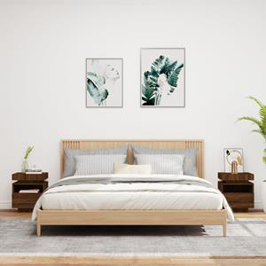 vidaXL Nachtkastjes met LED 2 st 40x39x48,5 cm bruineikenkleurig