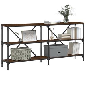 vidaXL Wandtafel 160x30x75 cm bewerkt hout en ijzer bruin eikenkleur