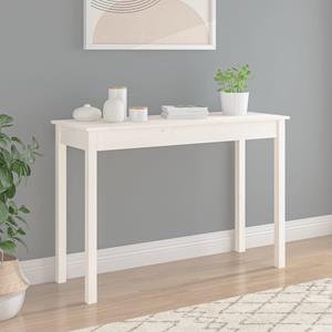 vidaXL Wandtafel 110x40x75 cm massief grenenhout wit