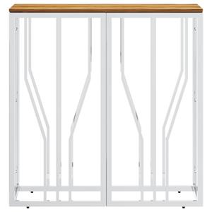 vidaXL Wandtafel roestvrij staal en massief acaciahout zilverkleurig