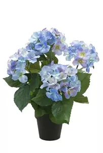 Emerald Kunstplant Hortensia Blauw in pot - 40cm 