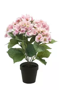 Emerald Kunstplant Hortensia Roze in pot - 40 cm