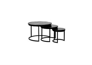 Industrielemeubelshop Mangohouten Salontafelset Clark Zwart