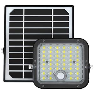 V-TAC VT-411 10314 LED-Flutlichtstrahler, Solarmodul 10W Neutralweiß Schwarz