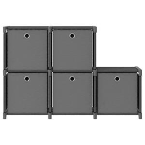 vidaXL Kast met 5 vakken met boxen 103x30x72,5 cm stof grijs