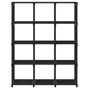 vidaXL Kast met 12 vakken 103x30x141 cm stof zwart