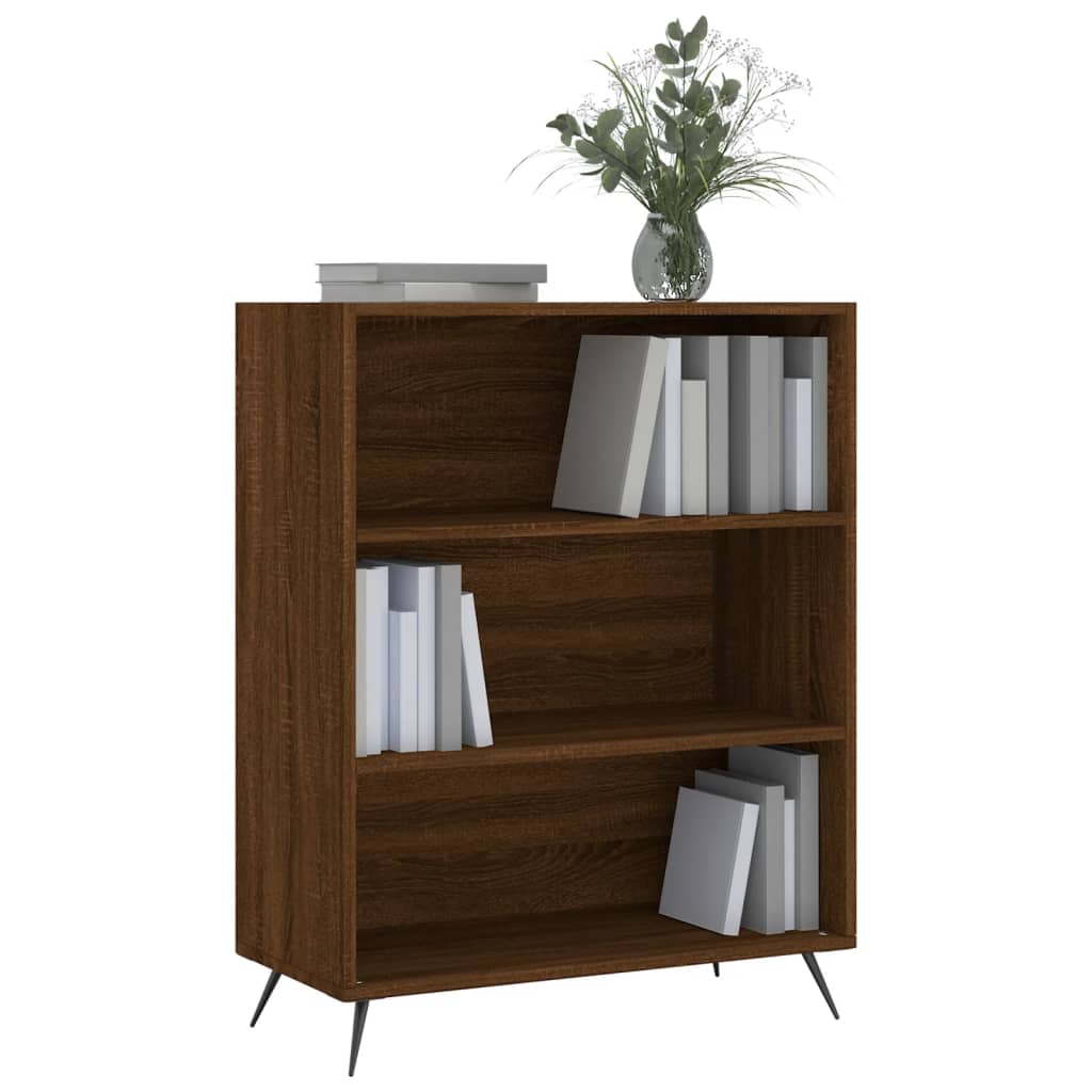 vidaXL Boekenkast 69,5x32,5x90 cm bewerkt hout bruin eikenkleur