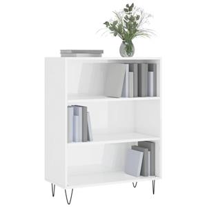 vidaXL Boekenkast 69,5x32,5x90 cm bewerkt hout hoogglans wit